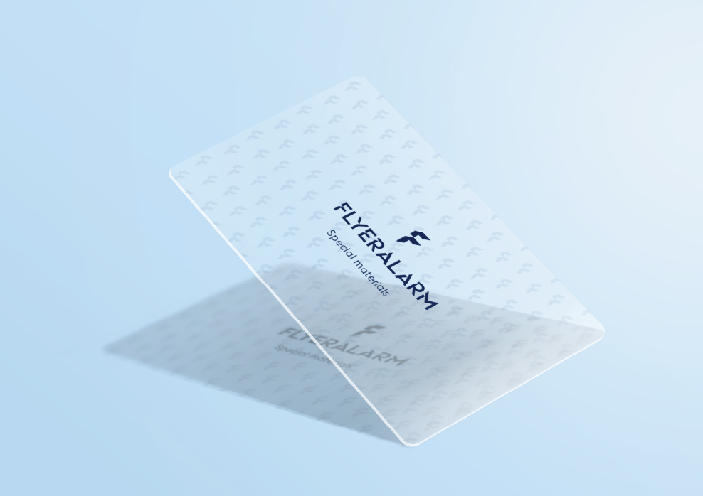 Business cards made from special materials