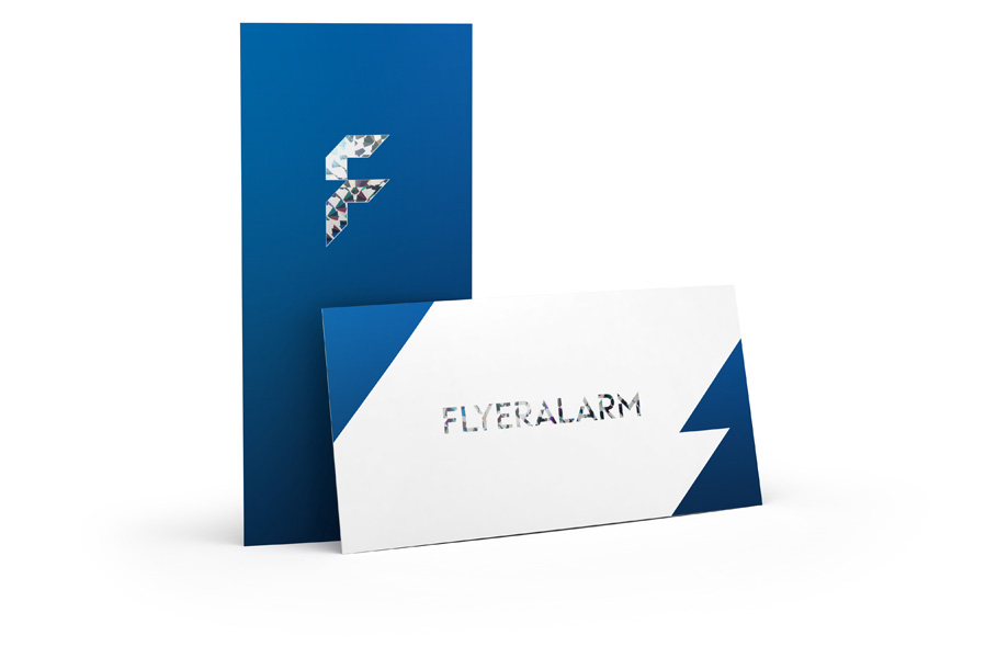 Flyers with finish, hologram hot foil