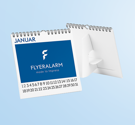 Desk calendars with spiral binding and pre-punched support