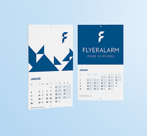 Wall calendars with staple binding