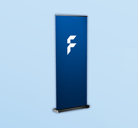 Black roller banners, mechanism and print
