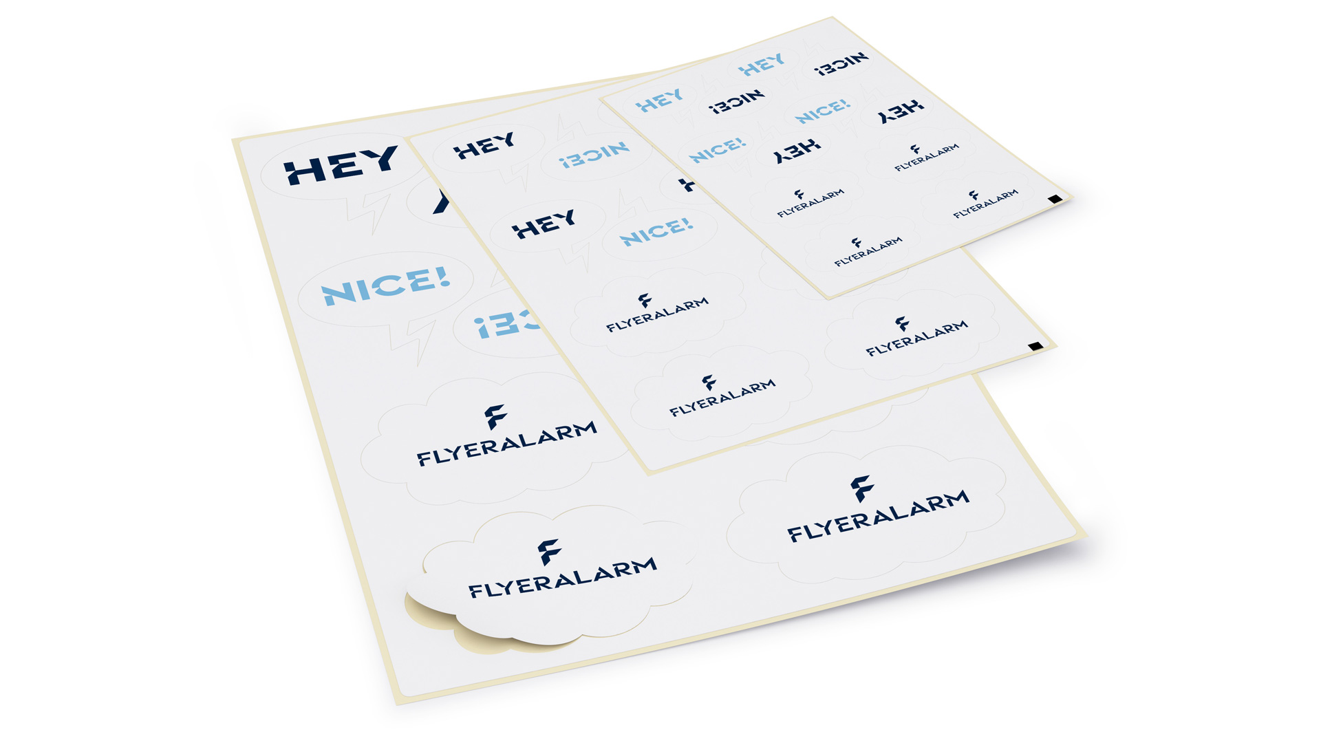 Custom shaped labels on sheet
