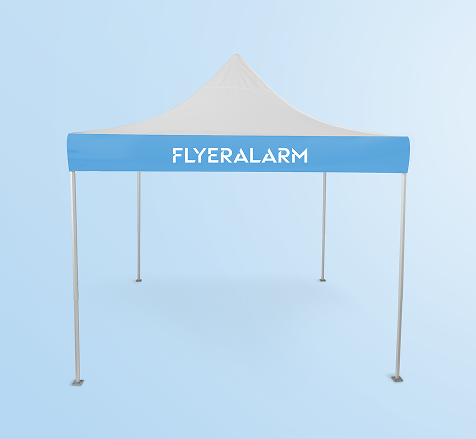 Gazebo with exchangeable banner, 3 x 3 m, mechanism and print