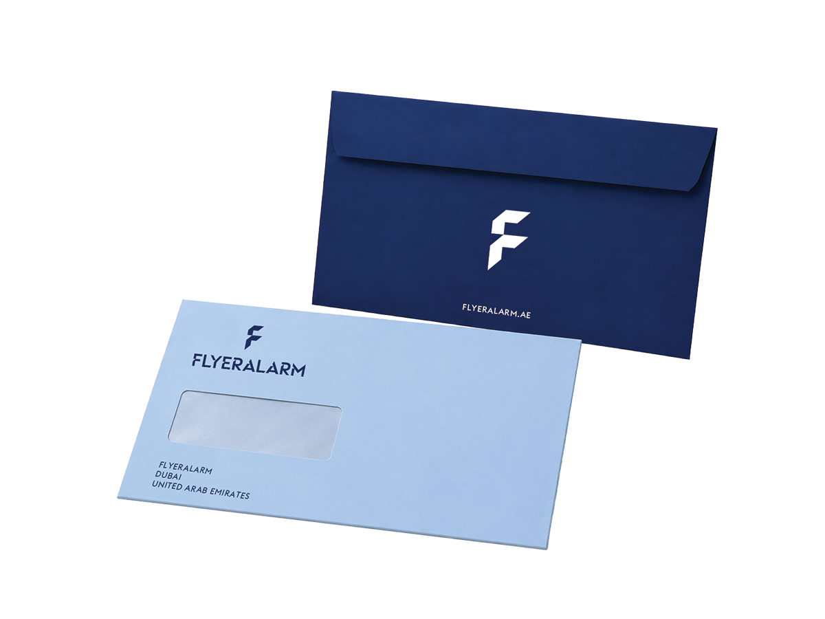 Envelopes with window on the left, peel and seal